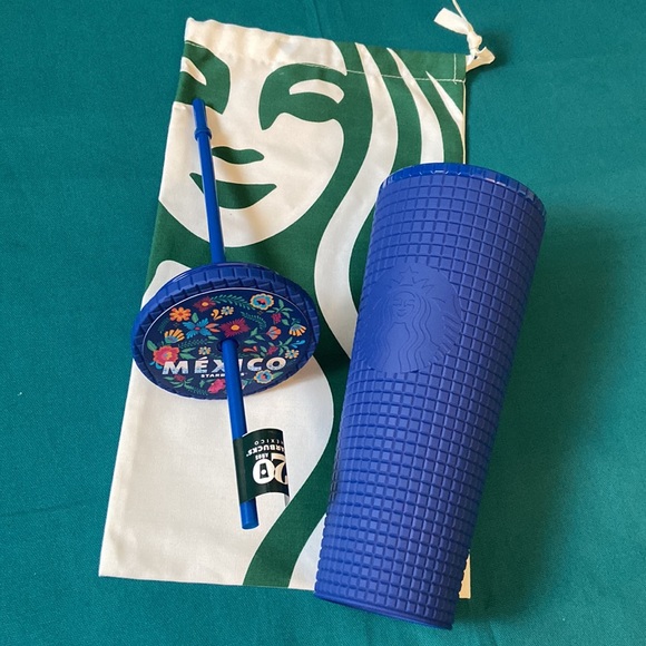 Starbucks Mexico 20th Anniversary Blue Venti Grid Tumbler - Picture 3 of 4